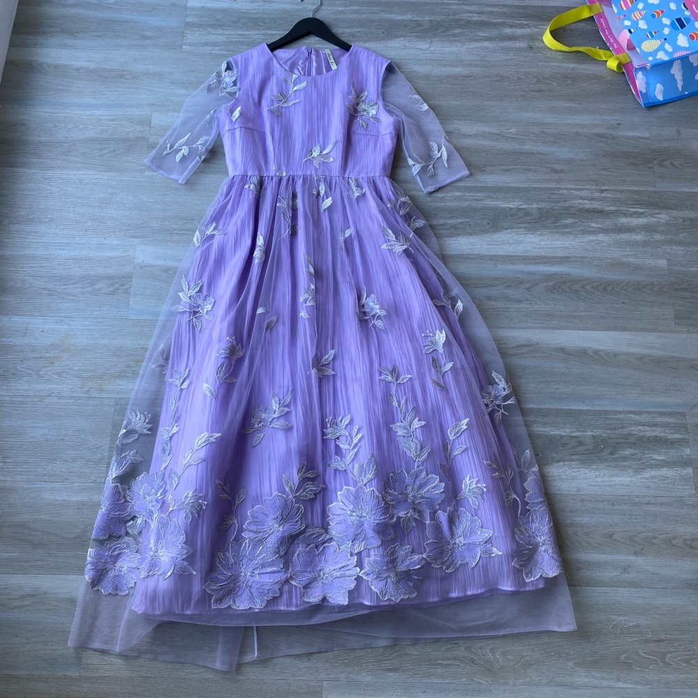 Elegant Lavender Floral Gown